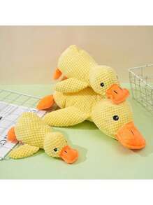 Corn Straw Material Duck Plush Pet Doll, This Pet Doll Can Make Sounds When Chewing And Playing, It Is An Interactive Doll For Pets That Helps Consume Energy