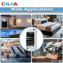 CILIA 2/6/8 Way Circuit Breaker Box,IP54 Distribution Protection Box With PC Plastic Breaker Box Cover Miniature Electrical Breaker Box Enclosure,Transparent Plastic Shell Design,For Indoor Outdoor Wall,Home, Garden Or Outdoor Use