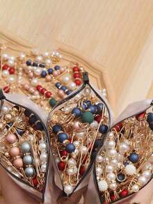 16 chiếc ghim thắt eo nhiều màu sắc dành cho nữ, phụ kiện quần áo có thể điều chỉnh (không có túi đựng) phụ kiện trường học văn phòng áo sơ mi áo khoác trang sức Giáng sinh Halloween ghim quần áo quà tặng giáo viên dễ thương vui nhộn - Nhiều màu - Xem 2