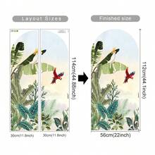 1pc Jungle Green Foliage Plant Arch Wallpaper Self Adhesive Decal Headboard Desert Green Wall Sticker Bohemian Style Wall Art Makeover Waterproof Mural Peel And Stick - Multicolor - View 14