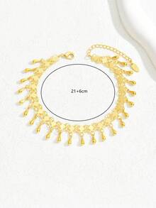 1 Pc Fashionable & Versatile Simple Elegant Tassel Bells Anklet For Women - Yellow Gold - View 8