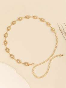 1 件波西米亚风格雕花金属腰带，适合夜间约会、派对、婚礼和节日等休闲场合，可搭配秋季、秋季、万圣节