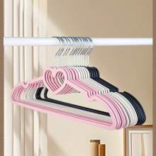 20 Pieces Cute Heart HangersHeavy Duty Clothes Coat Hanger For Adult Jackets, Pants, Shirts, Suit, Dress Room Closet Space Saving(Pink,Velvet)