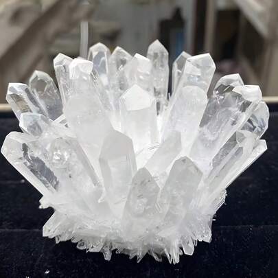 Natural White Water Crystal Cluster Flower Ornament, Suitable For Home Decoration And Jewelry Making, And Also A Preferred Gift For Valentine's Day, Halloween, And Thanksgiving