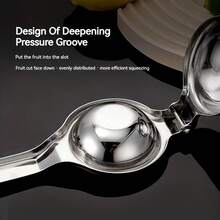 Premium Stainless Steel 1pc Manual Juicer - Hand Press Lemon Squeezer, Fruit Juice Extractor For Fresh Juice, Home Kitchen Tool Durable Stainless Steel Manual Citrus Juicer - Lemon & Orange Squeezer For Fresh Juice, Easy-To-Use Kitchen Tool With Ergonomic Handle, Perfect For Outdoor Events & Parties, Outdoor Cooking Accessory | Sleek Metallic Finish | Durable Construction, Lemon Juice Squeezer - Silver - View 5