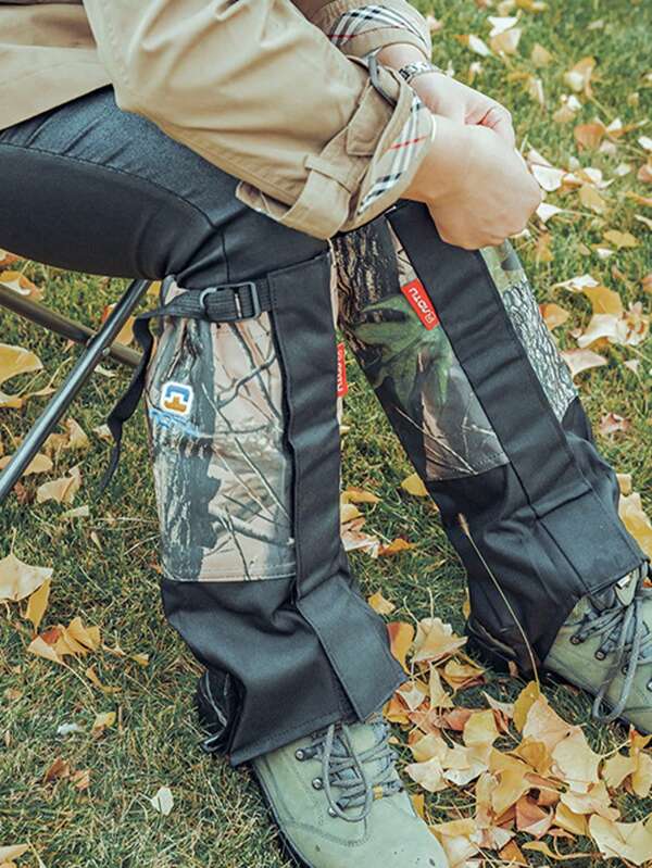 1 paire de protège-jambes imperméables, protecteurs de neige pour village extérieur, protecteurs de neige pour l'escalade en montagne, protecteurs de jambes résistants à la neige et au sable pour la randonnée dans le désert, fixation de jambe pour snowboard, belle fixation de jambe, bottes de neige imperméables et réglables