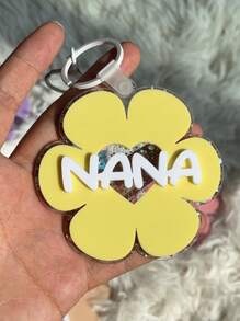 Daisy Custom Bag Charm, Backpack Tags, Girls Keychain, Tag, Acrylic Keychain, Groovy Letter Charm, Backpack Name Tag, Glitter Daisy Back To School Gifts