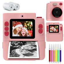 Kit de cámara digital de impresión instantánea - , videoselfie con cable USB, función de temporizador - regalo de Navidad ideal, accesorios de cámara