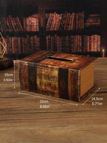 FEILIYA 1 件复古书形纸巾盒，仿书纸巾盒，适用于家庭、客厅、餐桌、咖啡桌、木质和皮革纸巾架 - 彩色 - 查看 13