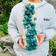 1 Set Stunning Green Fluorite Cube Collection - Belize Style, Elegant Crystal Decor, Suitable For Holiday Gifts, Unique Christmas, Thanksgiving, Valentine's Day Crystal Display And Collection, Unique Crystal Decoration For Home And Office - 400-500G - Xem 2
