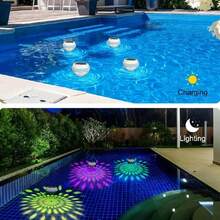 1pc Solar Powered Floating Light, LED Pool Floating Light, Suitable For Bathroom, Swimming Pool, Pond, Fountain, Party, Garden Decor - Multicolor - View 6