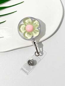 Cute And Multi-Colored Flower Pattern Telescopic Clip, Automatic Rebound Clip, Suitable For Students, Doctors, Nurses, Occupations, Work ID Cards, Campus Cards, Name Tags, Certificates, Card Cases, As Gifts For Friends, Colleagues, Couples, And Classmates On Festivals - Multicolor - View 13