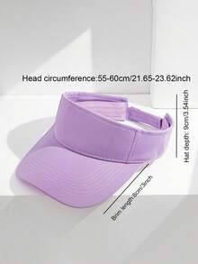 1pc Unisex Casual Solid Color Visor Hat, Suitable For Outdoor Sports, Leisure Activities, Daily Wear - Multicolor - View 3