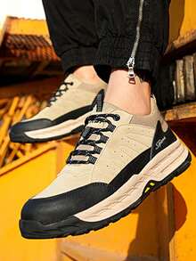 Zapatos de seguridad industrial de los hombres de acero cabeza anti-smash anti-apuñalamiento  transpirable al aire libre de trabajo zapatos de seguro de trabajo - Caqui - Ver 2