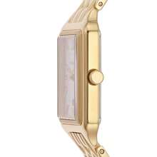 Fossil Relógio feminino Fossil Raquel Quartz em aço inoxidável com três ponteiros, série quadrada, caixa de aço inoxidável/tampa de cristal, diâmetro de 23 mm