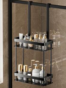 1 件易于安装的门上储物架，无需钻孔，多功能收纳架，适用于卧室、厨房和餐具室