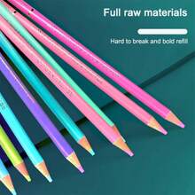 Coffret de pastels gras de couleur macaron - dureté HB, effaçable, qualité professionnelle d'artiste, convient pour la peinture et les fournitures artistiques, fournitures scolaires, rentrée scolaire