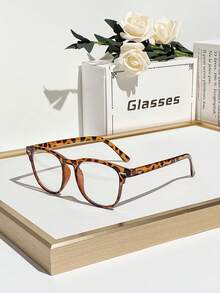 1 件女士简约塑料方形眼镜，甜美经典百搭学院风，适合日常佩戴