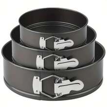 1 件/3 件圆形碳钢蛋糕模具，不粘可拆卸底部烤盘，适用于制作松饼、彩虹蛋糕、芝士蛋糕、甜点慕斯蛋糕烤盘、烤箱配件、圆形弹簧蛋糕模具，适用于厨房用品、厨房烤盘、万圣节/亡灵节、圣诞节蛋糕烘焙工具 - 可重复使用烤盘 - 彩色 - 查看 16