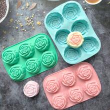 1pc/ Customized 6-Rose 340 Mousse Cake Mold French Dessert DIY Flower Baking Chocolate Ice Cube Soap Mold