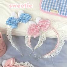 1 Peça Abracadeira de Cabelo com Laço de Borboleta Adorável e Feminina, Faixa de Cabeça Versátil Azul e Rosa, Toucado de Empregada Lolita