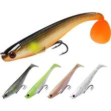 Señuelos Vinilo Pre-Rigged Jig Head Swimbaits Lubina Camarón Suave Cebos Pesca Calidad Agua Dulce Salada - H-2.5 pulgadas, 0.8 onzas, 12 piezas - Ver 3