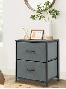 Fabric Storage Dresser With 9 Drawers, Steel Frame And Wooden Top For Bedroom, Closet And Entryway