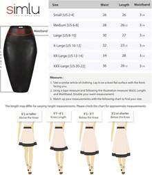 Faux Leather Skirts For Women High Waisted Leather Bodycon Pencil Skirt - Da giả màu trắng - Xem 5