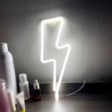 1 件霓虹灯火焰、火箭、牛头、外星人、欢迎霓虹灯，电池或 USB 供电 LED 装饰灯，11x7.36x0.7 英寸（28x18.7x1.8 厘米），适用于桌面、墙面装饰、游戏室、女孩卧室、宿舍、酒吧、庭院、露营、周年纪念、情人节生日派对、节日礼物、万圣节、圣诞节 - 白色 - 查看 50