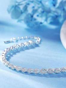 New Minimalist Sparkling Bracelet For Women's  , Niche And Versatile Temperament, Handmade Accessories - 銀白色 - 查看 2