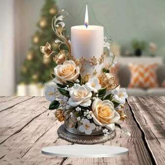 2 pezzi Decorazione da tavolo in stile boho piatto, spessore 0,3 cm, decorazione in acrilico 2D a tema floreale per camera da letto, casa e ufficio, senza elettricità, ideale come regalo di Natale, decorazione natalizia e decorazione invernale per la casa