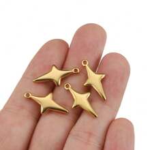 5 piezas Colgante con forma de estrella de acero inoxidable, adecuado para hacer joyas DIY - Aretes, Collar, Accesorio de Colgante
