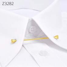 1 件男士衬衫领撑，商务领带配件，银色/金色/枪黑色领带夹，时尚珠宝 - 彩色 - 查看 9