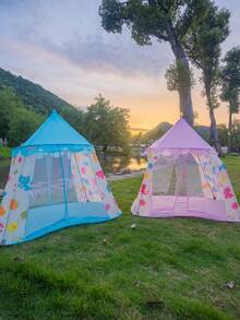 1pc The Cartoon-Themed Tent Is An Essential And Wonderful Item For Both Outdoor Camping And Indoor Setup.