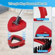 Complete Spin Mop Replacement Kit (Blue) – 2 Microfiber Mop Heads, 2 Scrub Brushes, 1 Base & 4-Section Extendable Handle | Compatible With O-Cedar EasyWring RinseClean 2-Tank System | Heavy-Duty Cleaning Refills For Floors, Tiles & Hard Surfaces | Quick-Release Easy Installation - Bộ 5 đầu lau nhà - Xem 4