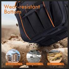 52 Pockets Tool Bag Backpack For Men Storage Organization Tool Bags Heavy Duty With Waterproof Molded Base For Electrician, Repairman Industrial & Construction Work, Blue - Màu xanh lam - Xem 7