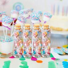 Mini Glass Bottles With Soft Cork Lids, Transparent Wishing Bottles, Glass Bottle Decor Containers For DIY, Wedding Bride Christening Home Decoration