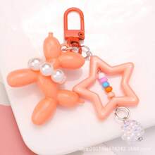 1 件彩色卡通狗气球配星星 ABS 仿珍珠围巾钥匙扣，可爱动物钥匙扣，适用于包袋和服装、节日礼物汽车配件哥特 Y2k - A - 查看 11