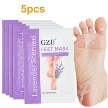 5片装足部去角质面膜，撕拉式去除老茧和死皮，令双脚如婴儿般柔软光滑 - 男女通用（薰衣草香型），适用于干燥、皲裂的双脚 - 淡紫色 - 查看 3