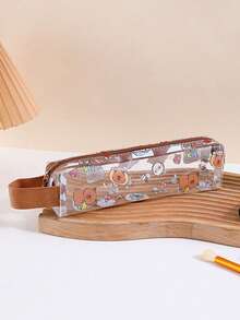 1个装水豚透明化妆包初中生文具铅笔袋超吸睛卡通包 - 彩色 - 查看 7