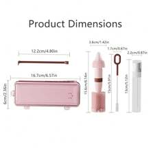1pc Baby Silicone Portable Bottle Brush With Storage Box, Baby Nipple Brush Drying Rack Travel Set