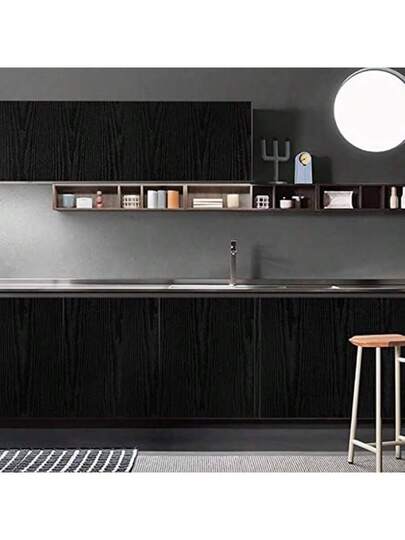 Waterproof Self Adhesive Wood Grain Vinyl Wrap Easy Apply Kitchen Countertop Cabinet Door Renovation Film Tear Off, Stove Top, Character view 5
