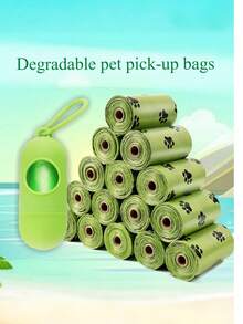 防漏宠物垃圾袋 - 1/6/8/10/20/30/40/50 卷 | 厚实、耐用、防臭，适用于卫生食品和宠物清洁，是圣诞节和万圣节送给朋友的绝佳礼物 - 軍綠色 - 查看 2