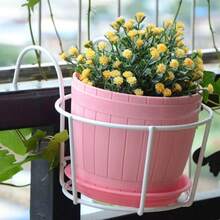 Iron Hanging Flower Bracket Durable Balcony Hanging Garden Shelf For Outdoor Wall Decor