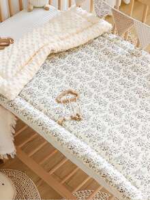 1pc Infant Thick Mattress Pad, Soft Dotty Velvet Fabric Warm Mattress Pad, Nursery Bedding Cushion, Children Bedding, Reversible And Washable