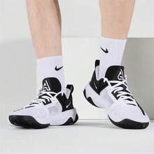 Nike Men's IMMORTALITY 3 Basketball Shoes, New Model, Letter Pattern, Shock Absorption, DZ7534-100 - Black and White - View 4