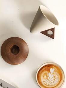 复古纹理卡布奇诺咖啡杯碟套装 | 法国利摩日瓷器 | 专利防溅漏斗设计 | 适用于意式浓缩咖啡、拿铁和玛奇朵