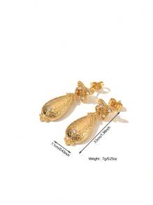 1 Pair Cute Vintage Copper Alloy Gold-Plated Crystal Rhinestone Stud Earrings, Suitable For Daily Wear, Festival Gift