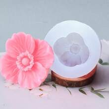 1/2 piezas Molde de silicona con forma de flor, molde con diseño de pétalos intrincados de amapola blanca para creaciones florales impresionantes, apto para jabón hecho a mano, velas aromáticas, cera de aromaterapia, yeso, gota de pegamento, joyería, piedra difusora de aroma para automóvil, resina y arcilla polimérica, fácil de soltar, suministros para hacer regalos para bodas, graduaciones, cumpleaños, fiestas y decoración del hogar