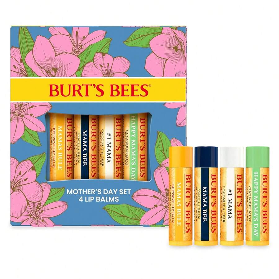 Burt'S Bees Lip Balm - Original Beeswax, Lip Moisturizer With Responsibly Sourced Beeswax, Tint-Free, Natural Origin Conditioning Treatment, 4 Tubes, 0.15 Oz. - Balm Bouquet - View 1